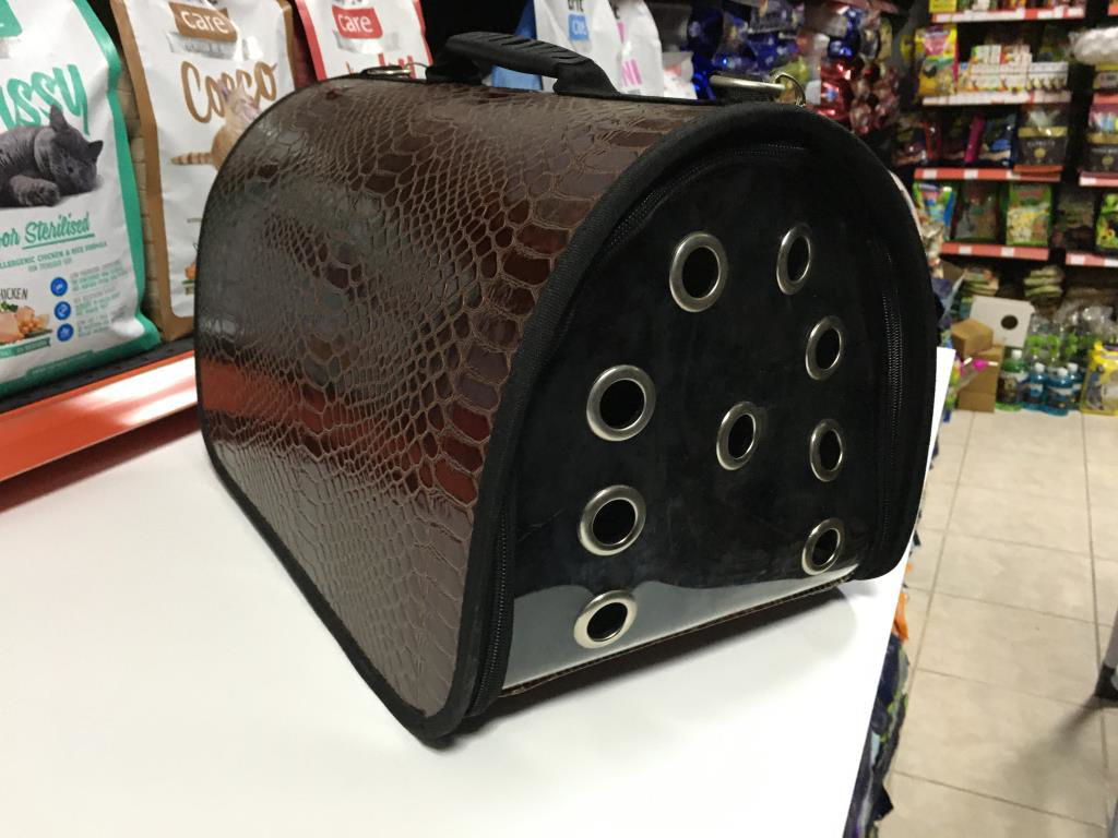 Orijin  Kedi Köpek Deri Flybag Taşıma Çantası Kahverengi 42X26x25 