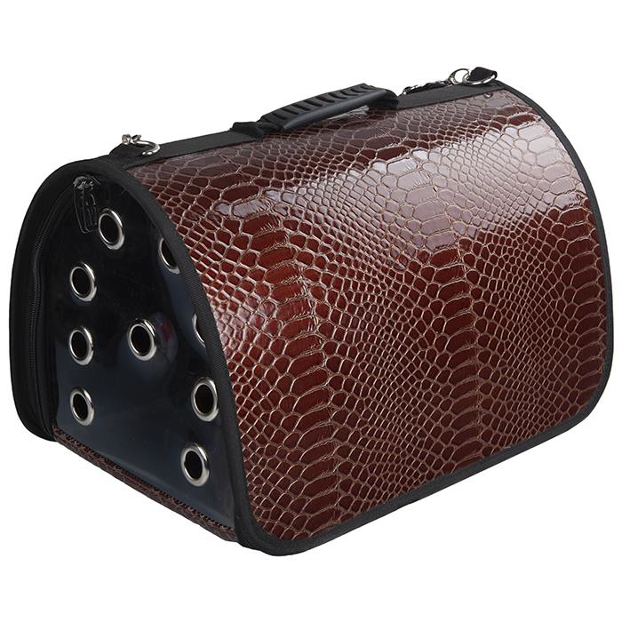 Orijin  Kedi Köpek Deri Flybag Taşıma Çantası Kahverengi 42X26x25 