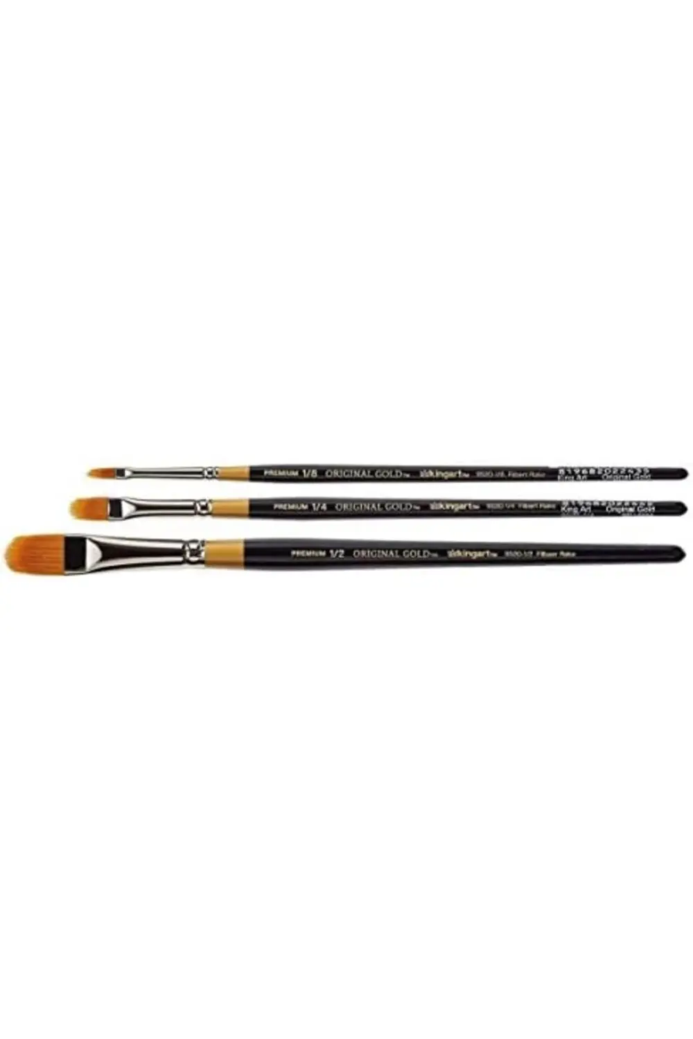 Orijinal 9520 Serisi, Altın Taklon Filbert Tırmık/Tarak 3 Parça S