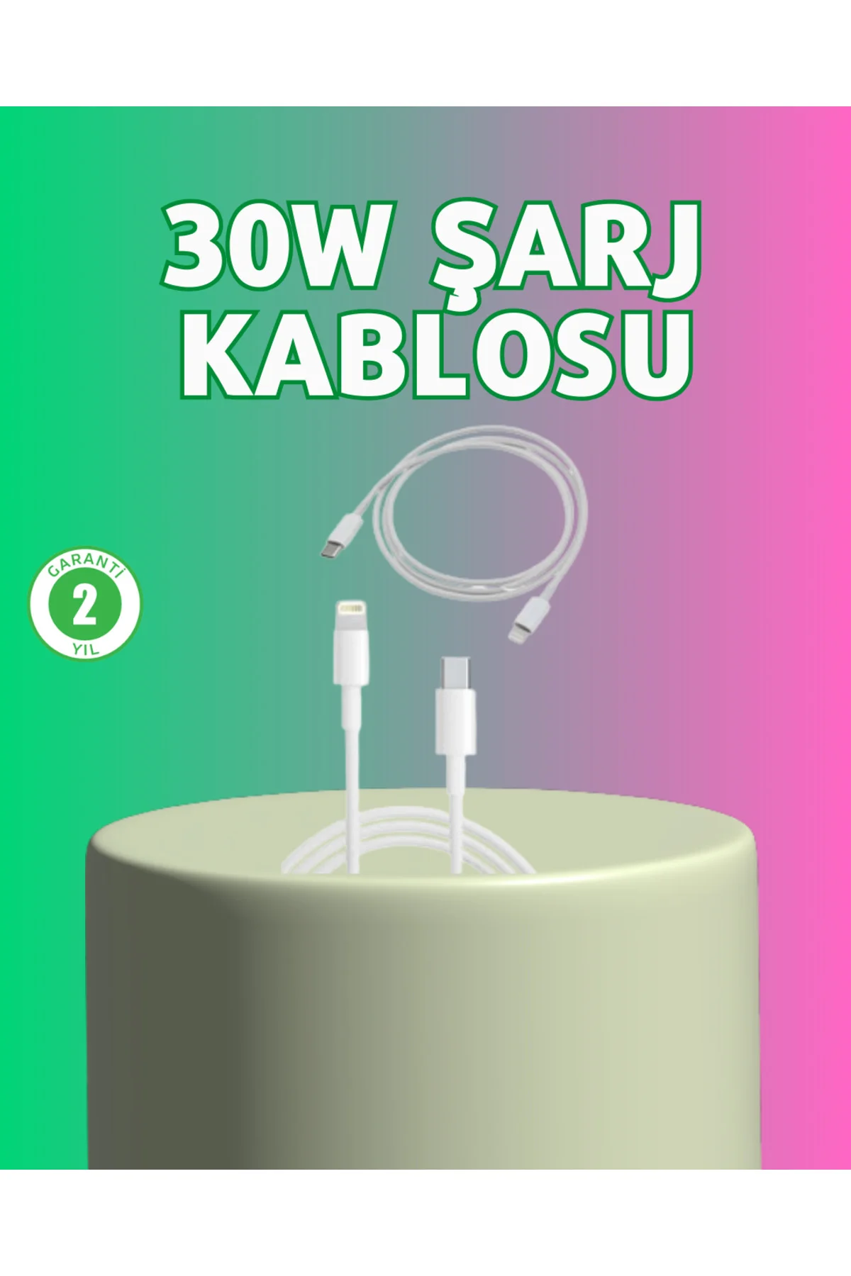 Orijinal Kalite 30W Type-C Lightning Hızlı Şarj Kablosu – 1.2m Dayanıklı