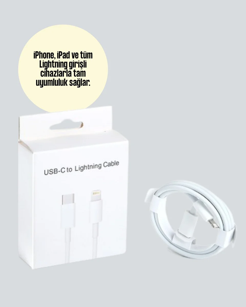 Orijinal Kalite 30W Type-C Lightning Hızlı Şarj Kablosu – 1.2m Dayanıklı