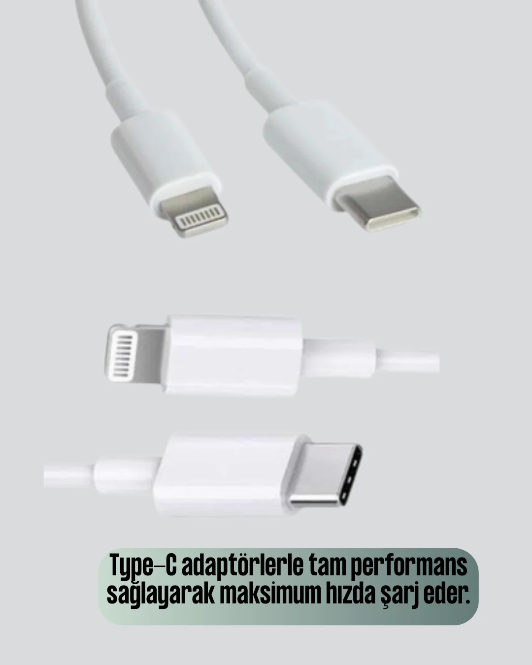 Orijinal Kalite 30W Type-C Lightning Hızlı Şarj Kablosu – 1.2m Da