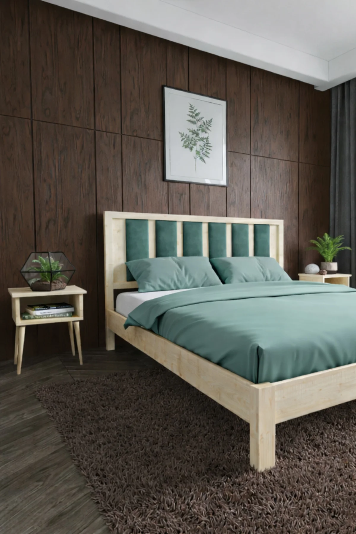 Orion Model Çağla Yeşili Puf Başlıklı Masif Ahşap Karyola Kolay Kurulum Fırınlanmış İthal Sibirya Çamı 90x190 Yatak Uyumlu Fiyatı, Yorumları ve Özellikleri