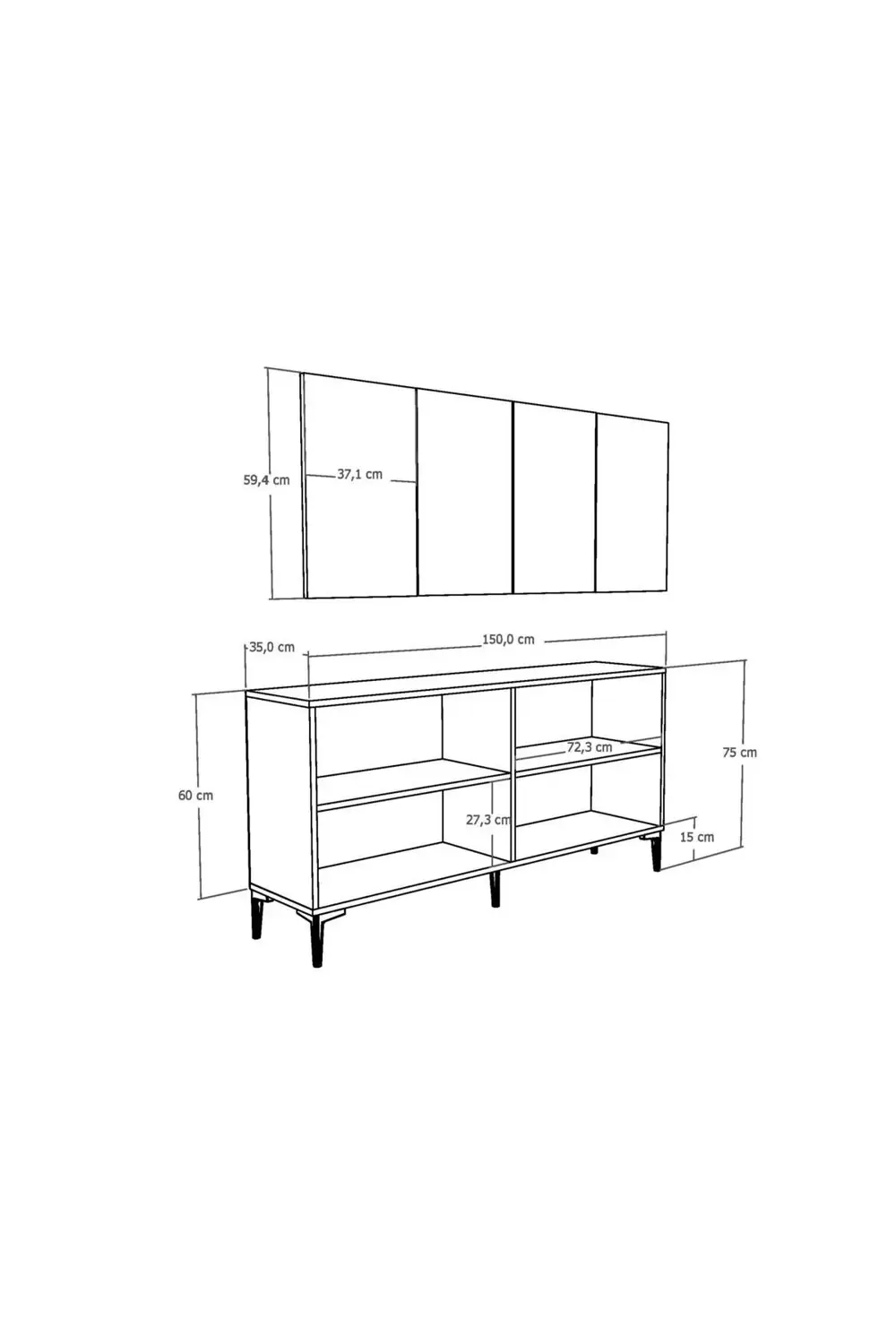 ORİONCT (KB150) KONSOL BEYAZ-ALTIN