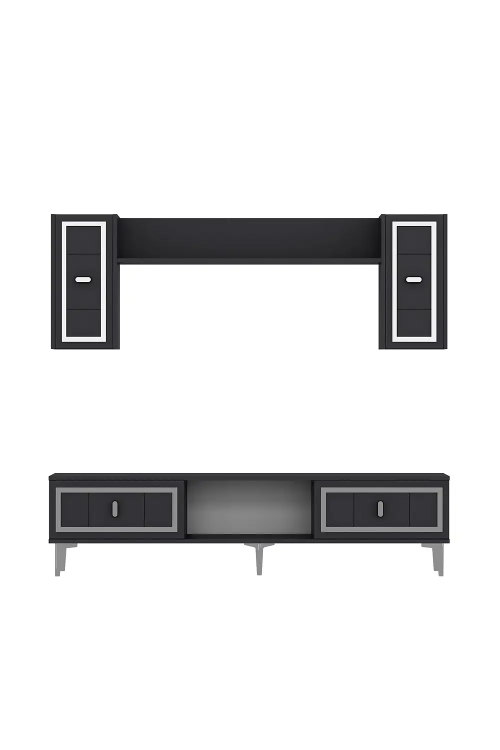 ORİONCT TV ÜNİTESİ TAKIMI ANTRASİT-GÜMÜŞ