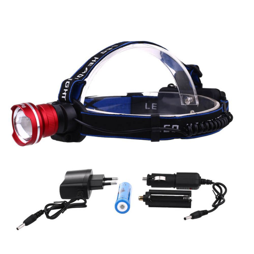 Orjinal 800 Lümen T6 Şarjlı Kafa Feneri - 5,5 cm, 300 mt Aydınlat