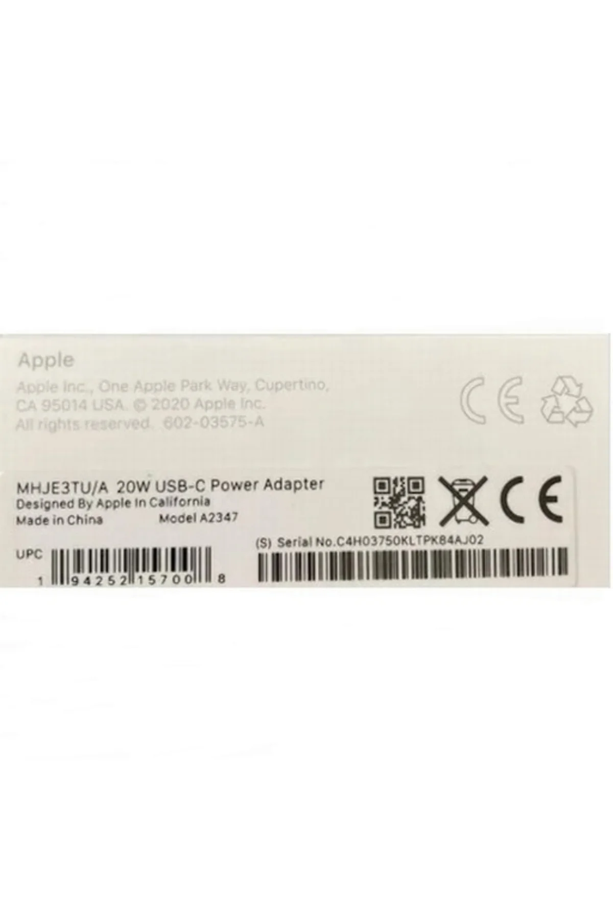 Orjinal Iphone 6 20w Hızlı Şarj Cihazı Usb-c Mhje3tu-a Uyumlu