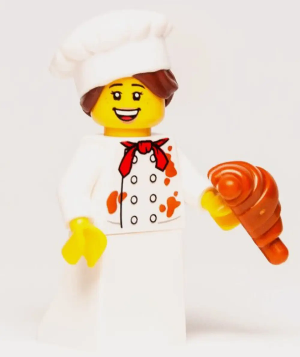 Orjinal Lego Minifigür French Female Pastry Baker Chef with Crois