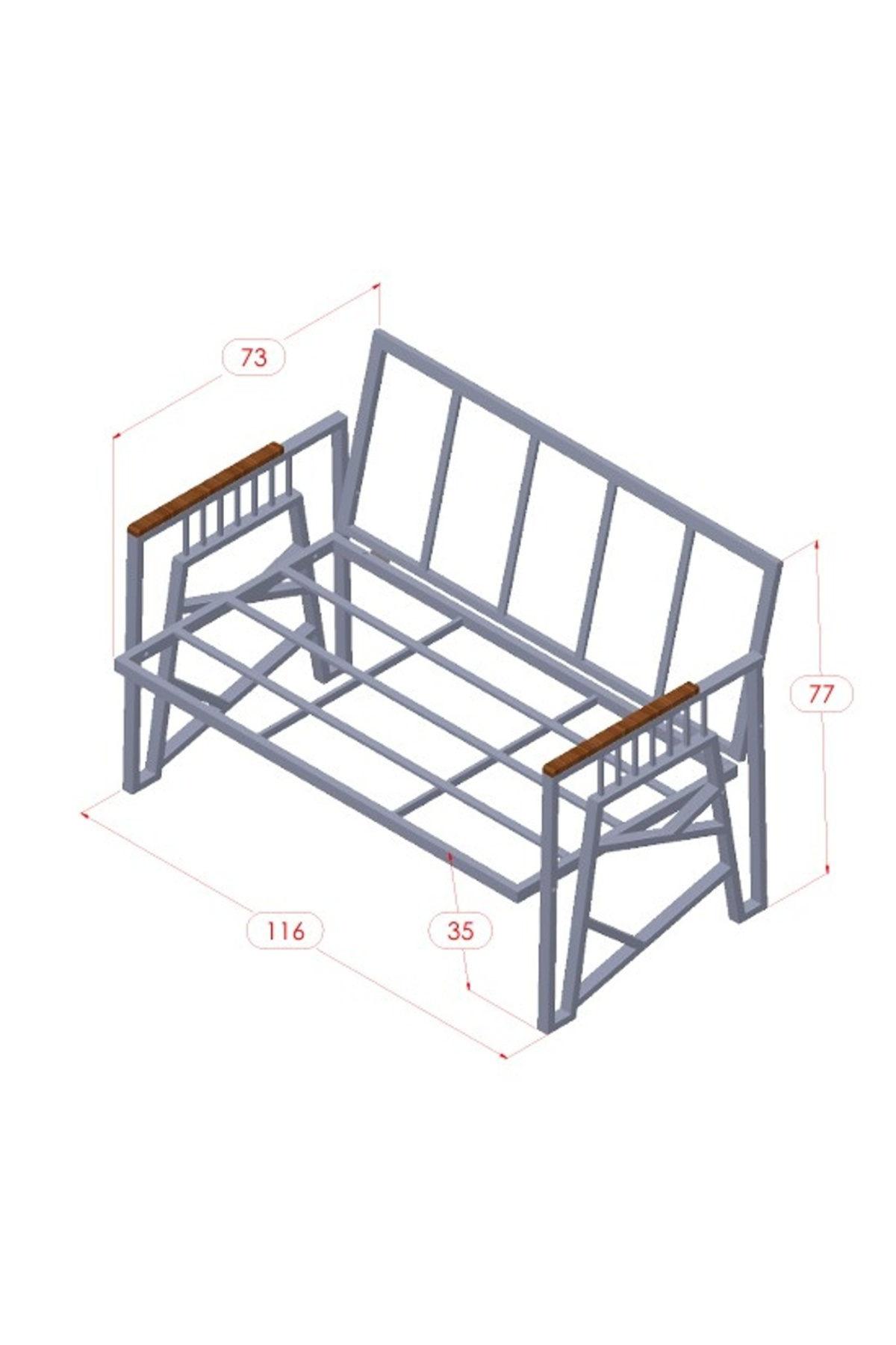 Orkide Cappuccino 211 Masalı Açık Antrasit Bahçe Oturma Grubu 4’l