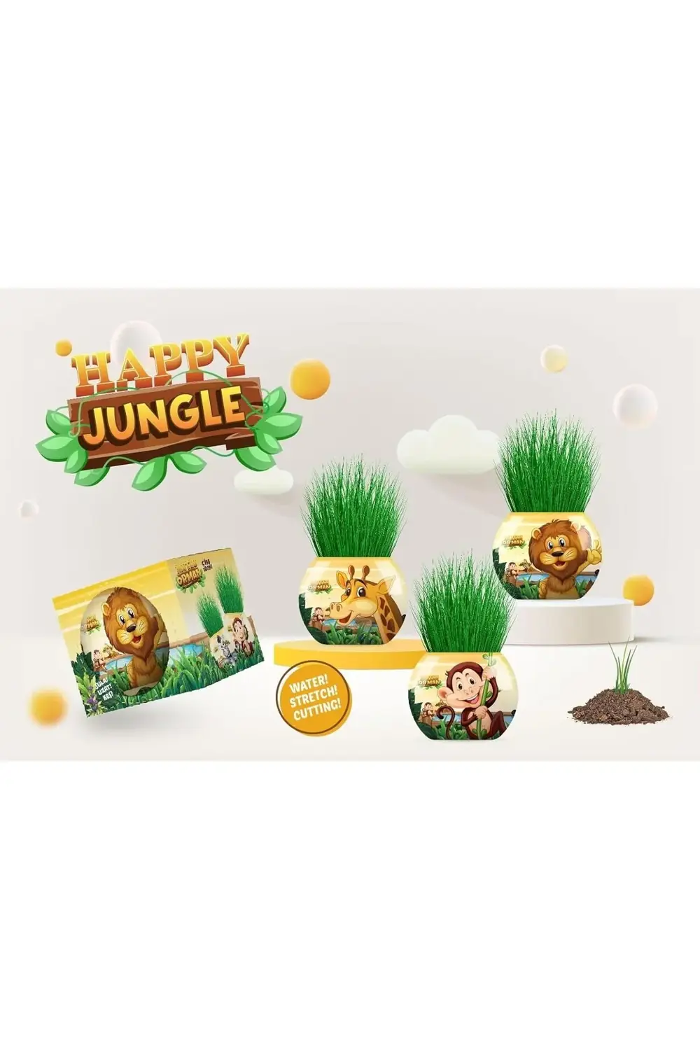 Orman Temalı XL Çim Adam 6'lı Set – Çocuklar İçin Eğitici ve Bitk