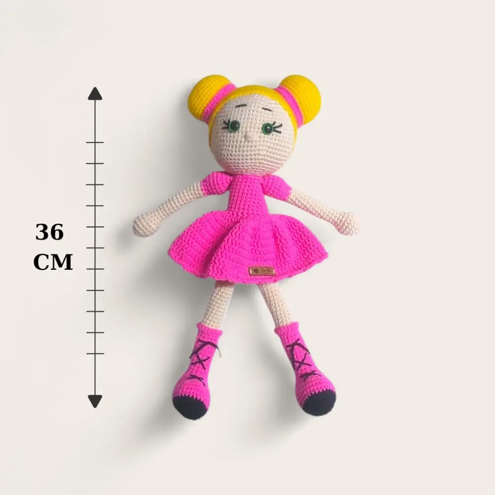 Örme Pembe Bebek Amigurumi Organik Oyuncak-Uyku Arkadaşı