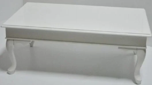 Orta 17764 Sehpa ST Klasik Model Kayın ASLAN ayak parlak beyaz Demonto El Yapım