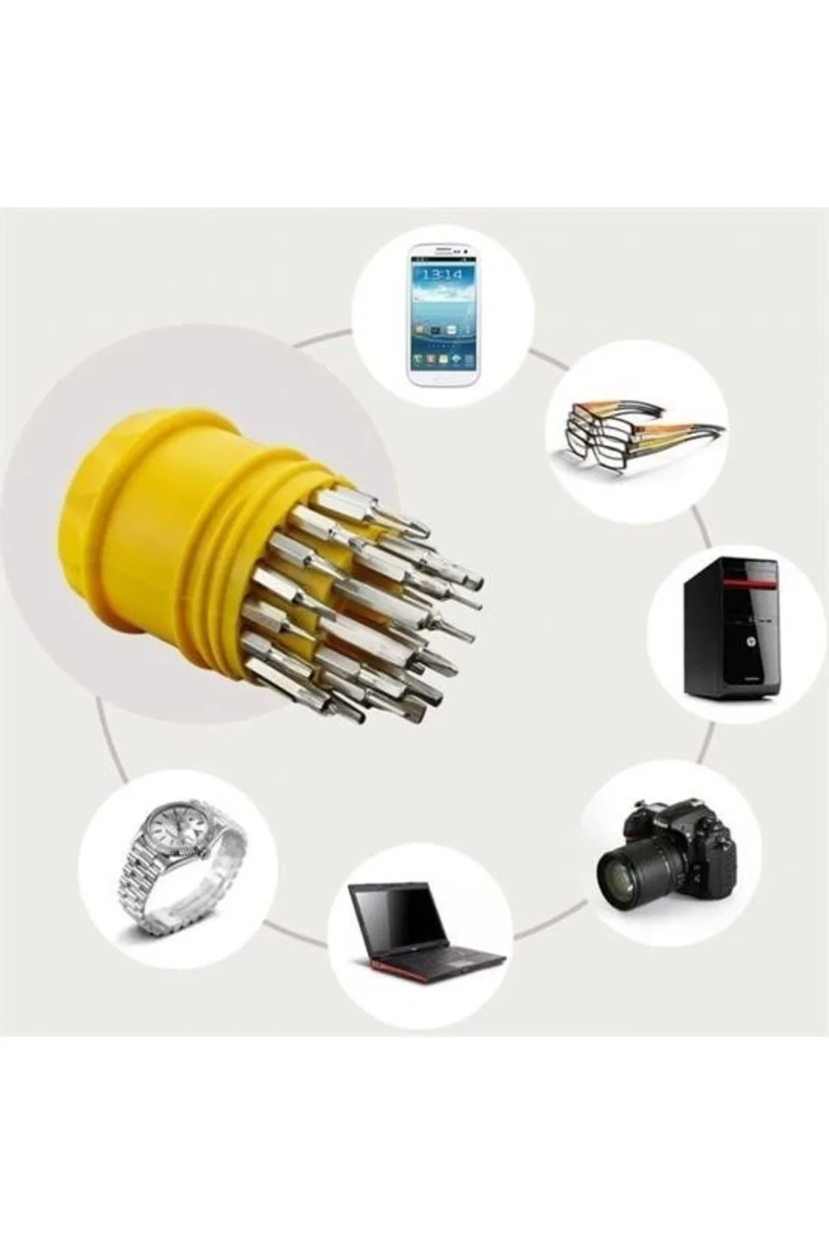 Orta 31 Parça Hassas Tornavida Bits Uç Seti Yumurta Tornavida ( L