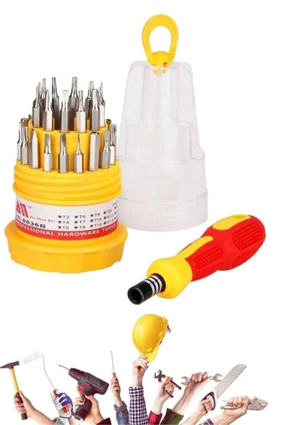 Orta 31 Parça Hassas Tornavida Bits Uç Seti Yumurta Tornavida ( L