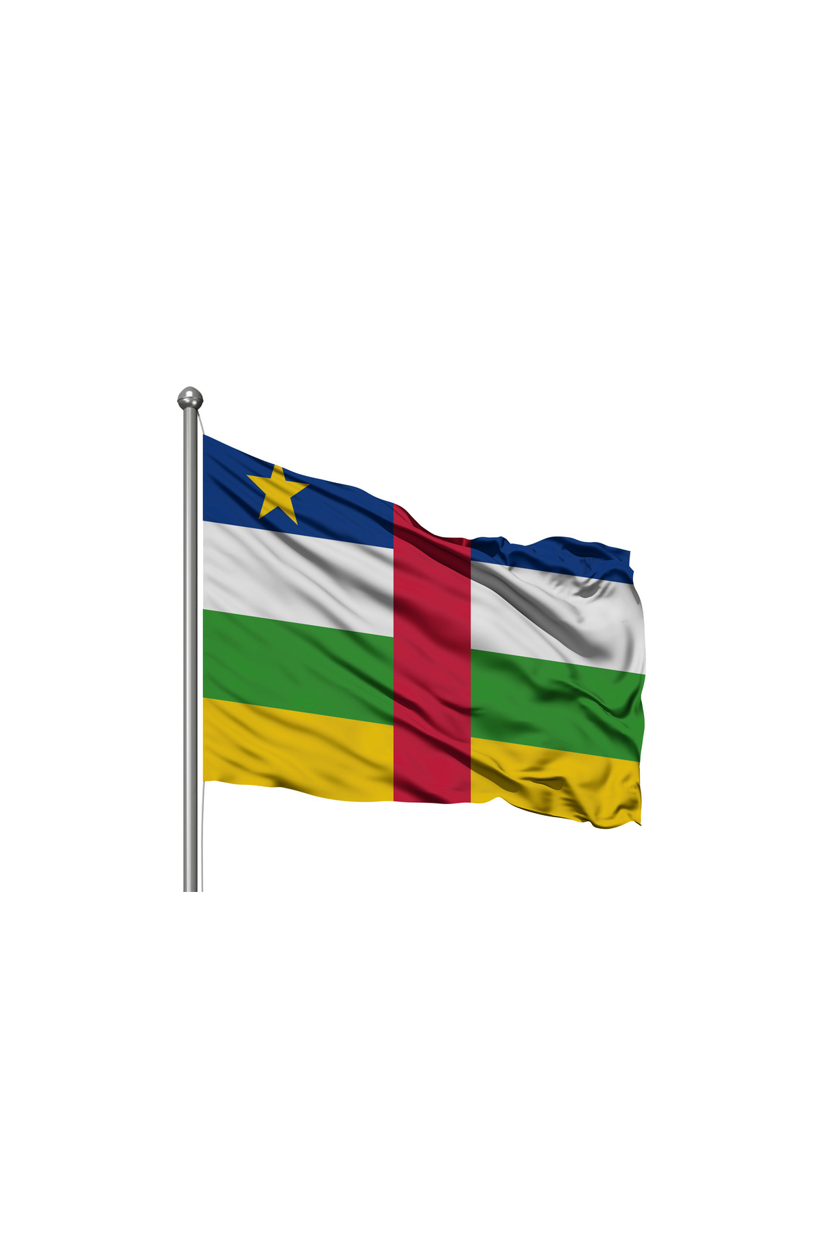 Orta Afrika Cumhuriyeti Devleti Bayrağı - Premium Raşel Kumaş 200
