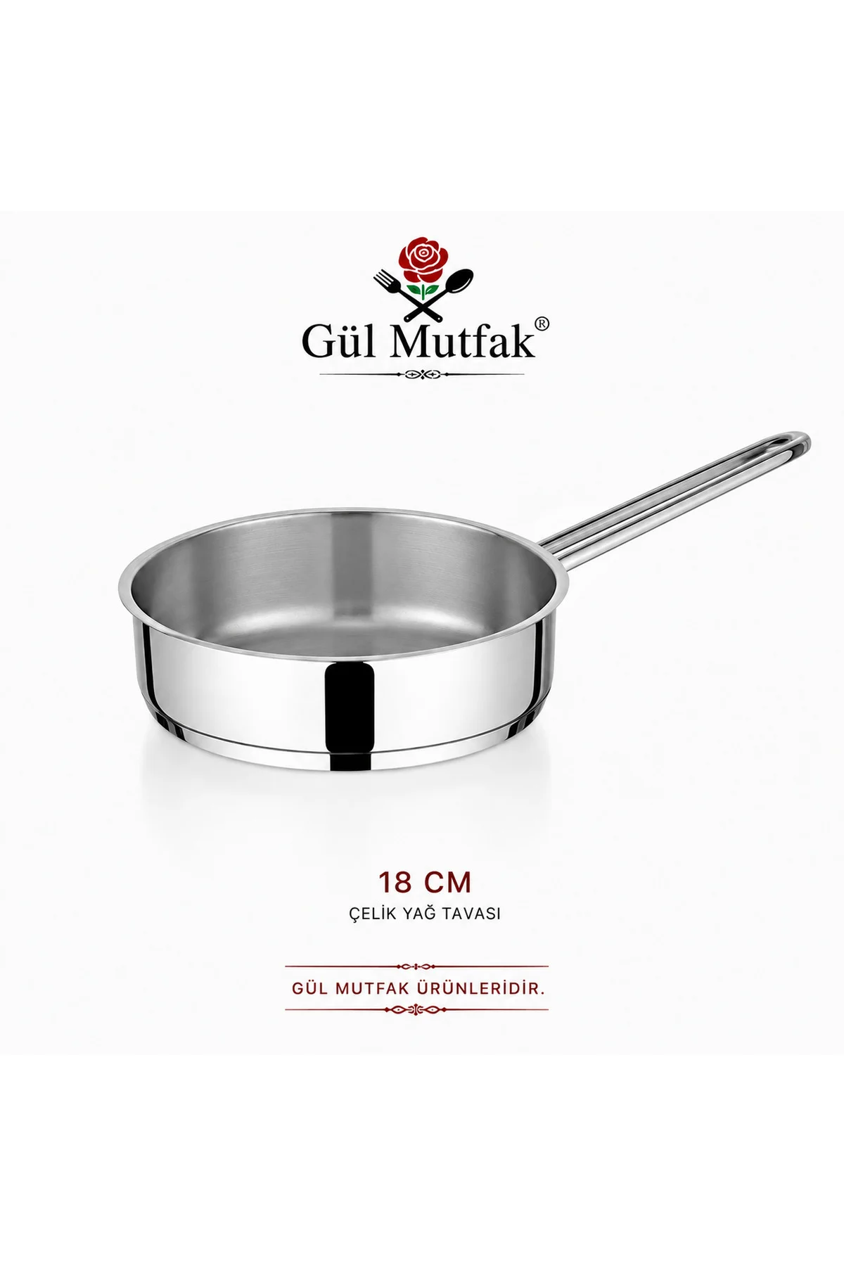 Orta Boy 18 Cm Yağ Tava Paslanmaz Çelik Orta Boy 18 Cm Yağ Tava Paslanmaz Çelik