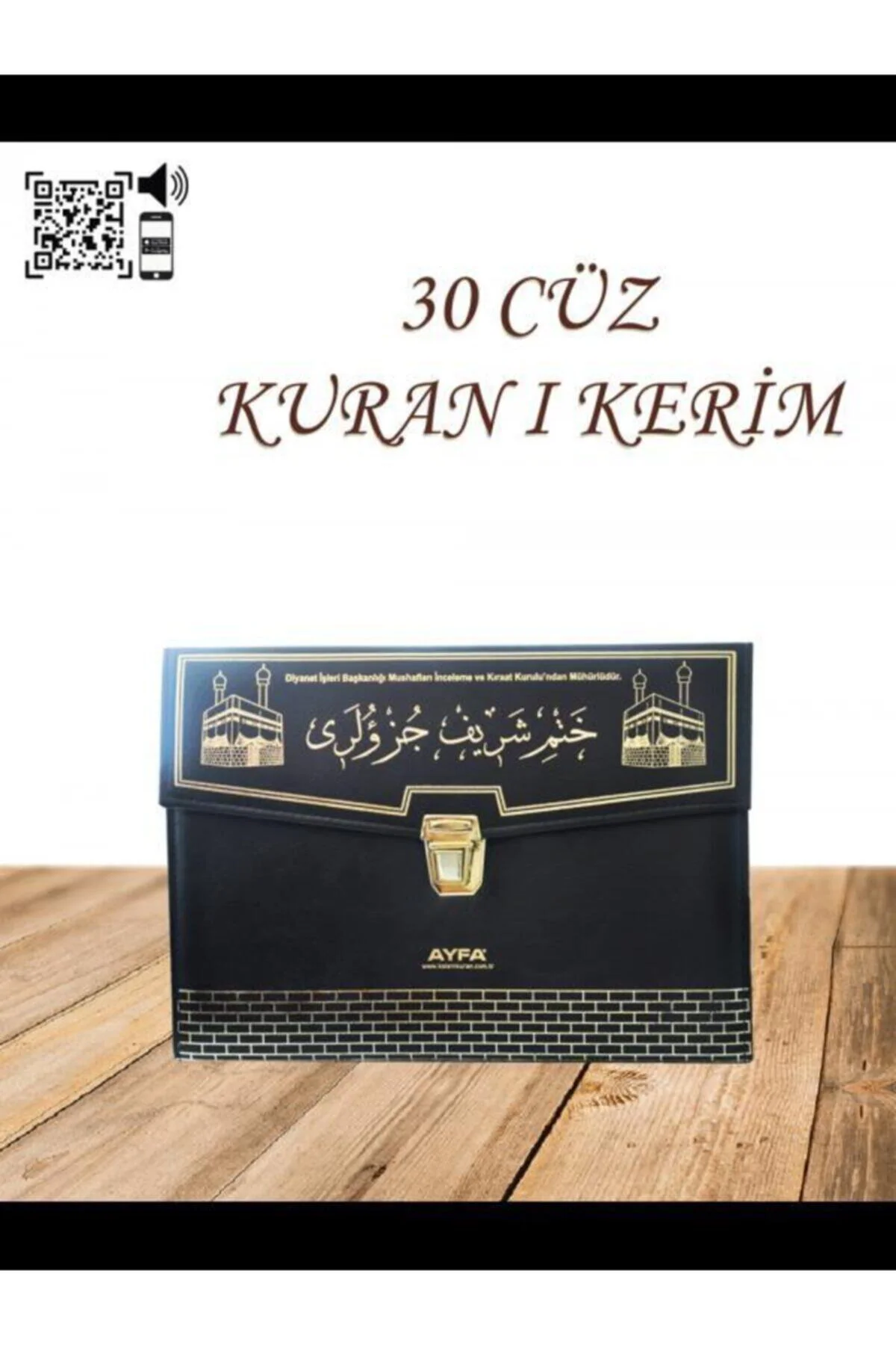 Orta Boy 30 Cüz Kuran'ı Kerim Kabe Desenli Ayfa Yayınları