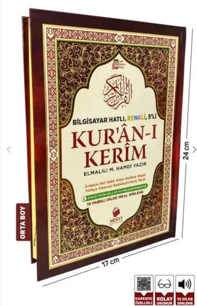 Orta Boy 5’li (Beşli) Özellikli Arapça, Türkçe Satır Arası Okunuş
