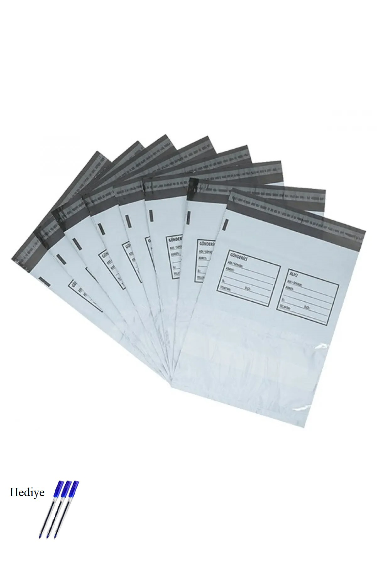 Just Cheap Store Orta Boy Cepli Kargo Poşeti 30X37+5 Cm - 100 Adet (40+40=80 Mikro