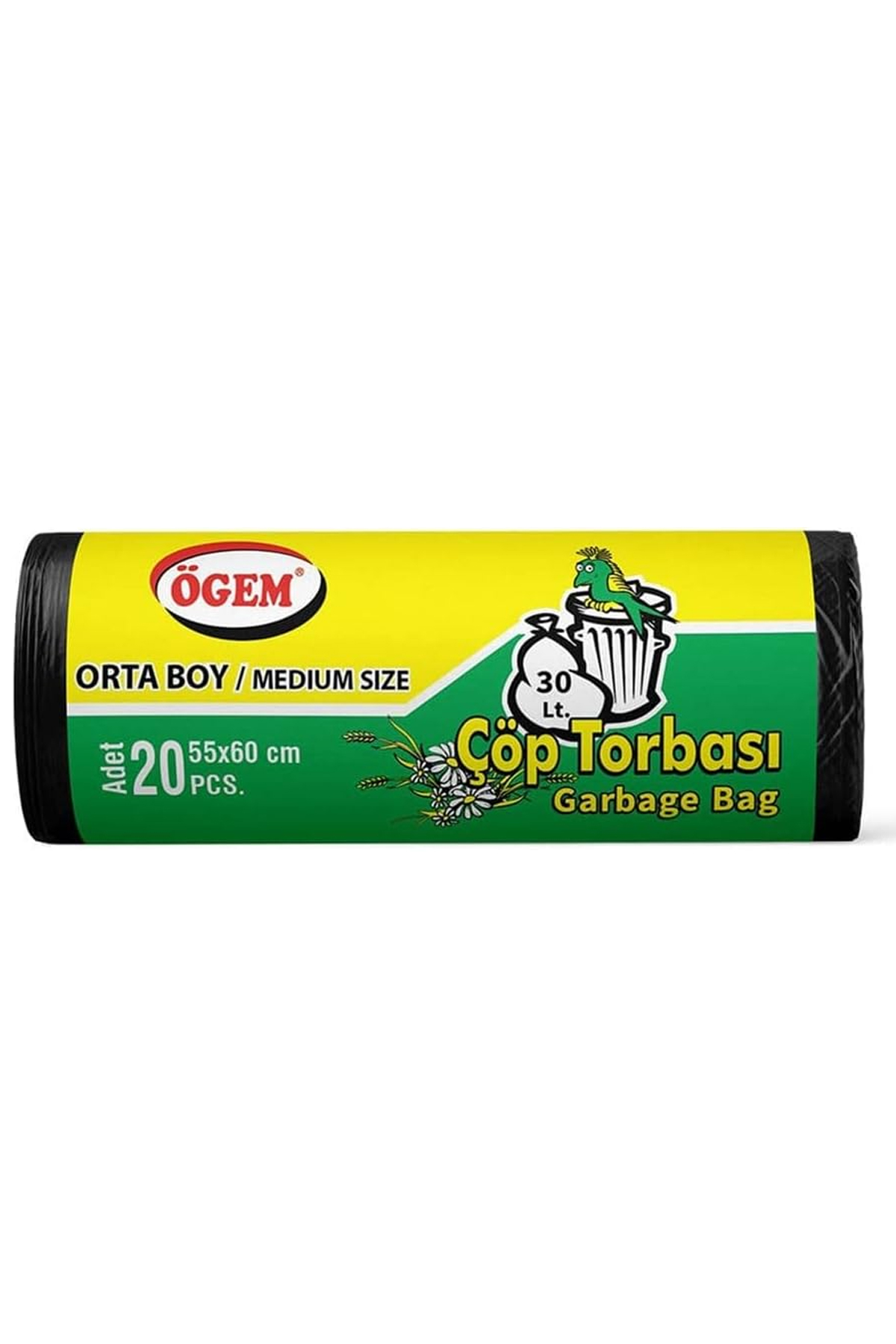 Orta Boy Çöp Torbası 55 x 60 cm 20 Li Rulo x 5 Paket = 100 Adet (