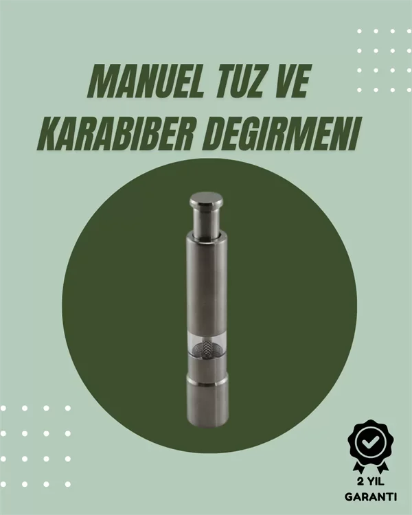 Orta Boy Kararbiber ve Tuz Öğütücü – Kolay Kullanım, Şık Tasarım 
