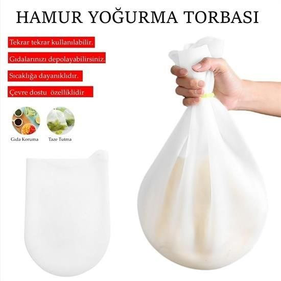 Orta Hamur Torbası Silikon Şeffaf Hamur Yoğurma Torbası Ekmek Mak Orta Hamur Torbası Silikon Şeffaf Hamur Yoğurma Torbası Ekmek Mak