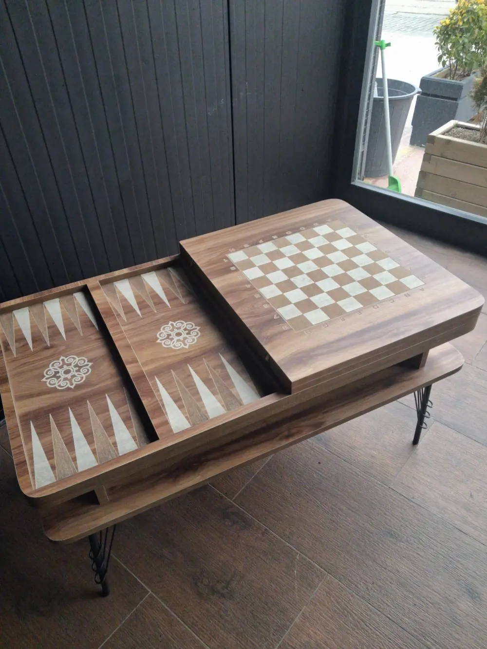 Orta Satranç Sehpa Eym 90557 Metal Ayak 1 Sınıf Suntalam  Üst Tab