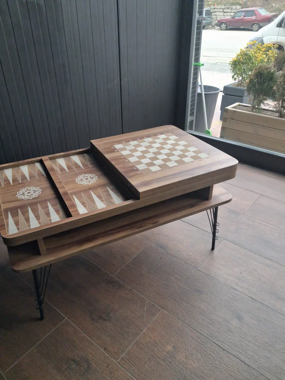 Orta Satranç Sehpa Eym 90557 Metal Ayak 1 Sınıf Suntalam  Üst Tab