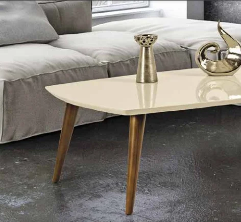 Orta sehpa 11781 OSM OVAL Kayın Retro Ayak Krem Ceviz Tabla Kutu 