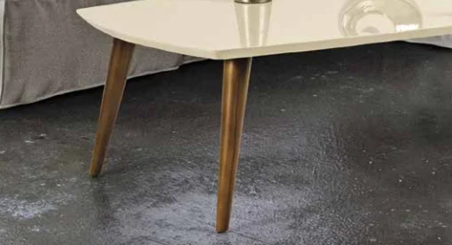 Orta sehpa 11781 OSM OVAL Kayın Retro Ayak Krem Ceviz Tabla Kutu 