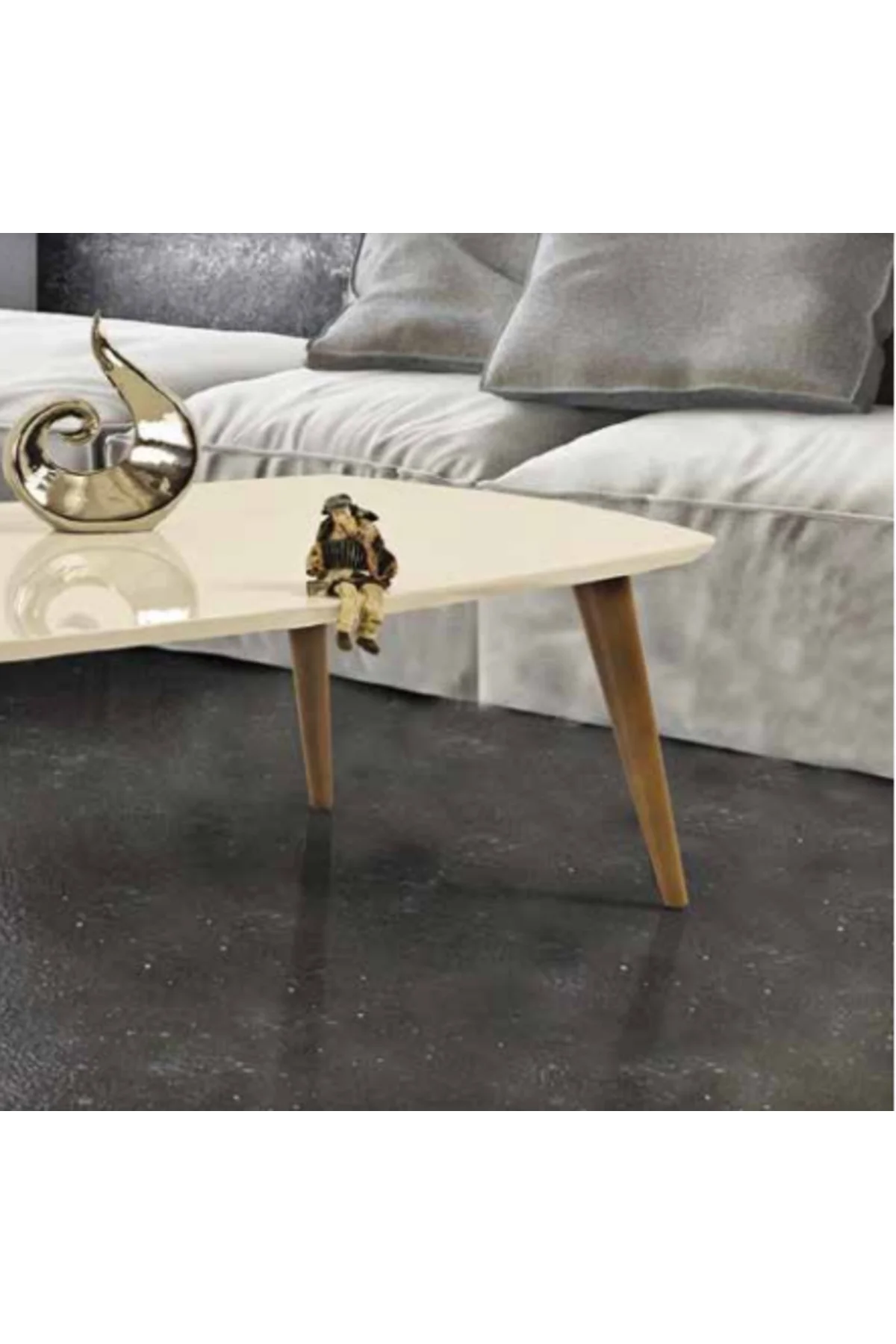 Orta sehpa 11781 OSM OVAL Kayın Retro Ayak Krem Ceviz Tabla Kutu sevk El Yapım - Görsel 4