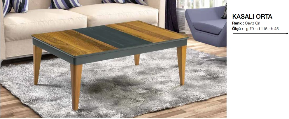Orta Sehpa 11812 OSM KASALI MODEL Parlak Ceviz Gri uyum Kayın RET
