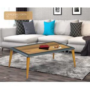 Orta Sehpa 12339  OSM ÇERÇEVE Model Parlak Ceviz gri  Kayın retro