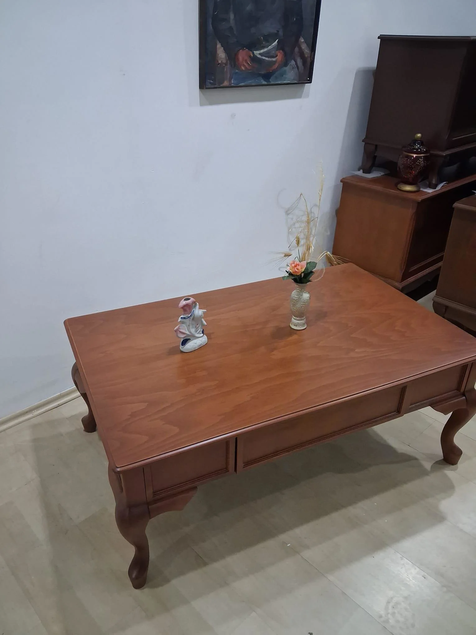 Orta sehpa 13583 Masif Klasik Kayın Aslan ayak kaplama Çekmece Parlak Ceviz Natür Orta sehpa 13583 Masif Klasik Kayın Aslan ayak kaplama Çekmece Parlak Ceviz Natür