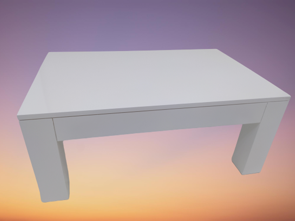 Orta Sehpa 14568 Küt Model Ahşap Kutu Ayak MDF Parlak Beyaz Lake 