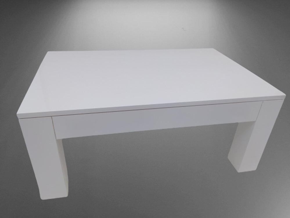 Orta Sehpa 14568 Küt Model Ahşap Kutu Ayak MDF Parlak Beyaz Lake 