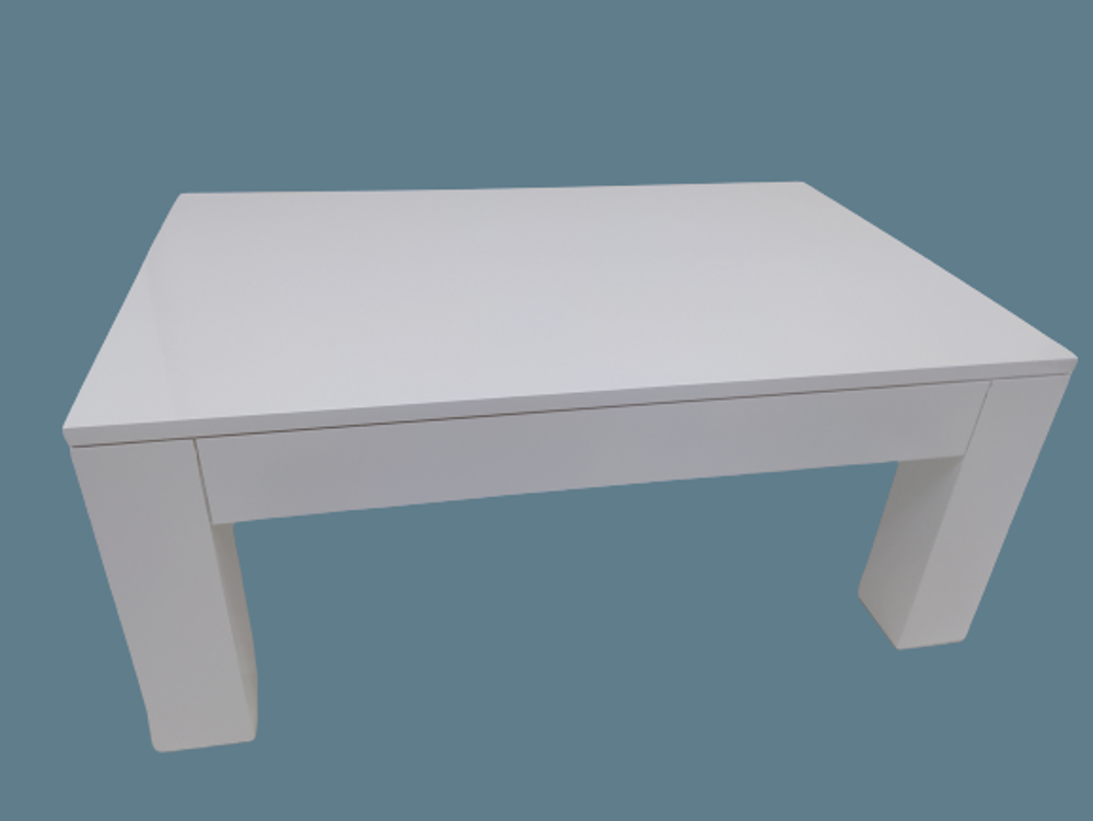 Orta Sehpa 14568 Küt Model Ahşap Kutu Ayak MDF Parlak Beyaz Lake 