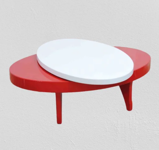 Orta sehpa 17141 Döner OVAL İnovatif TARZ Kayın AYAK MDF Tabla Beyaz KırmızI Fiyatı, Yorumları ve Özellikleri