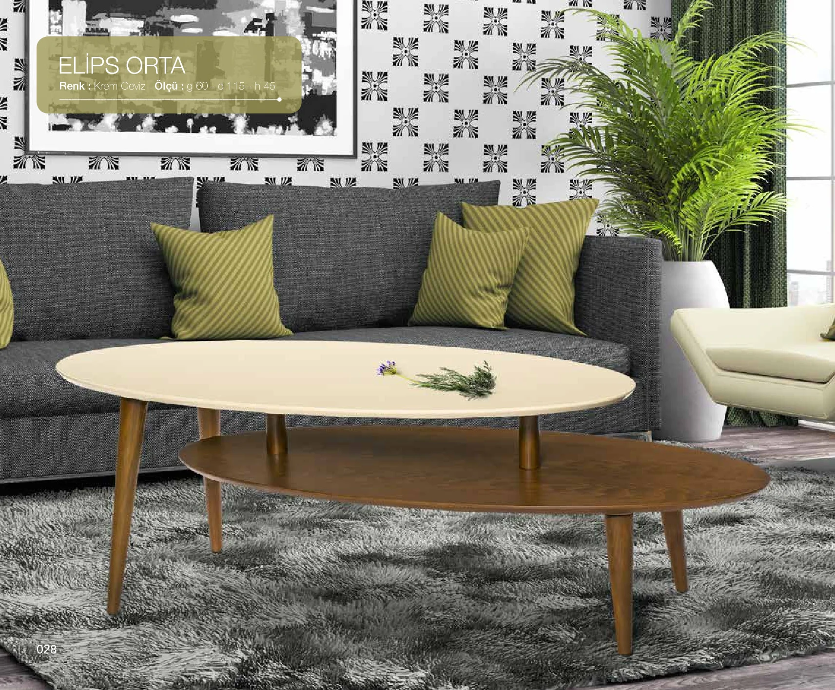 Orta sehpa 17604 OSM ELİPS Model Sehpa Parlak Ceviz Krem Kayın to Orta sehpa 17604 OSM ELİPS Model Sehpa Parlak Ceviz Krem Kayın to