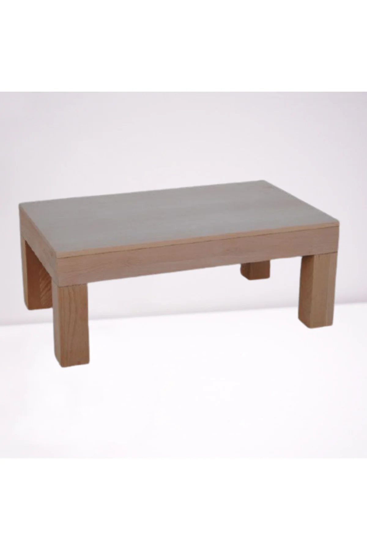 Orta Sehpa 17783 KÜT Klasik Model Ahşap Küt Ayak MDF HAM Natüre Tabla El Yapım - Görsel 4
