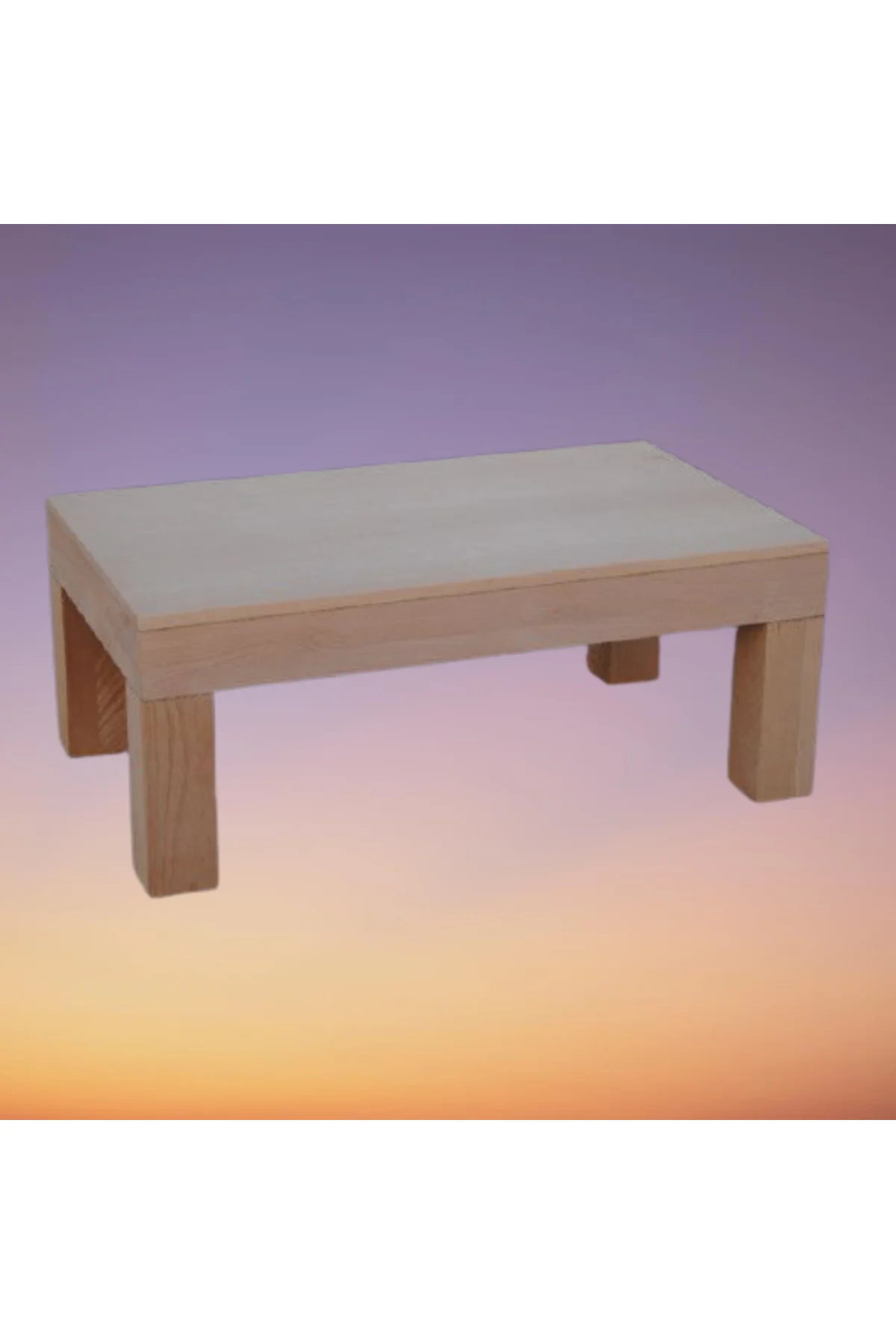 Orta Sehpa 17783 KÜT Klasik Model Ahşap Küt Ayak MDF HAM Natüre Tabla El Yapım - Görsel 2