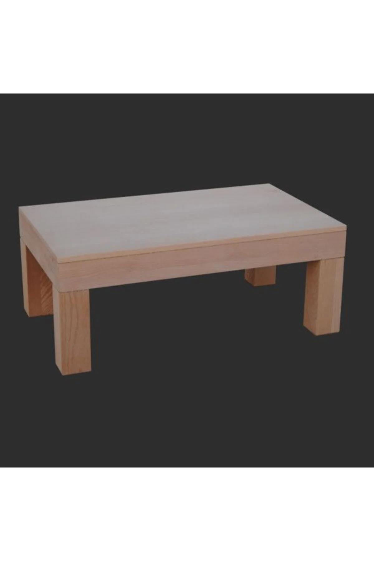 Orta Sehpa 17783 KÜT Klasik Model Ahşap Küt Ayak MDF HAM Natüre Tabla El Yapım - Görsel 5
