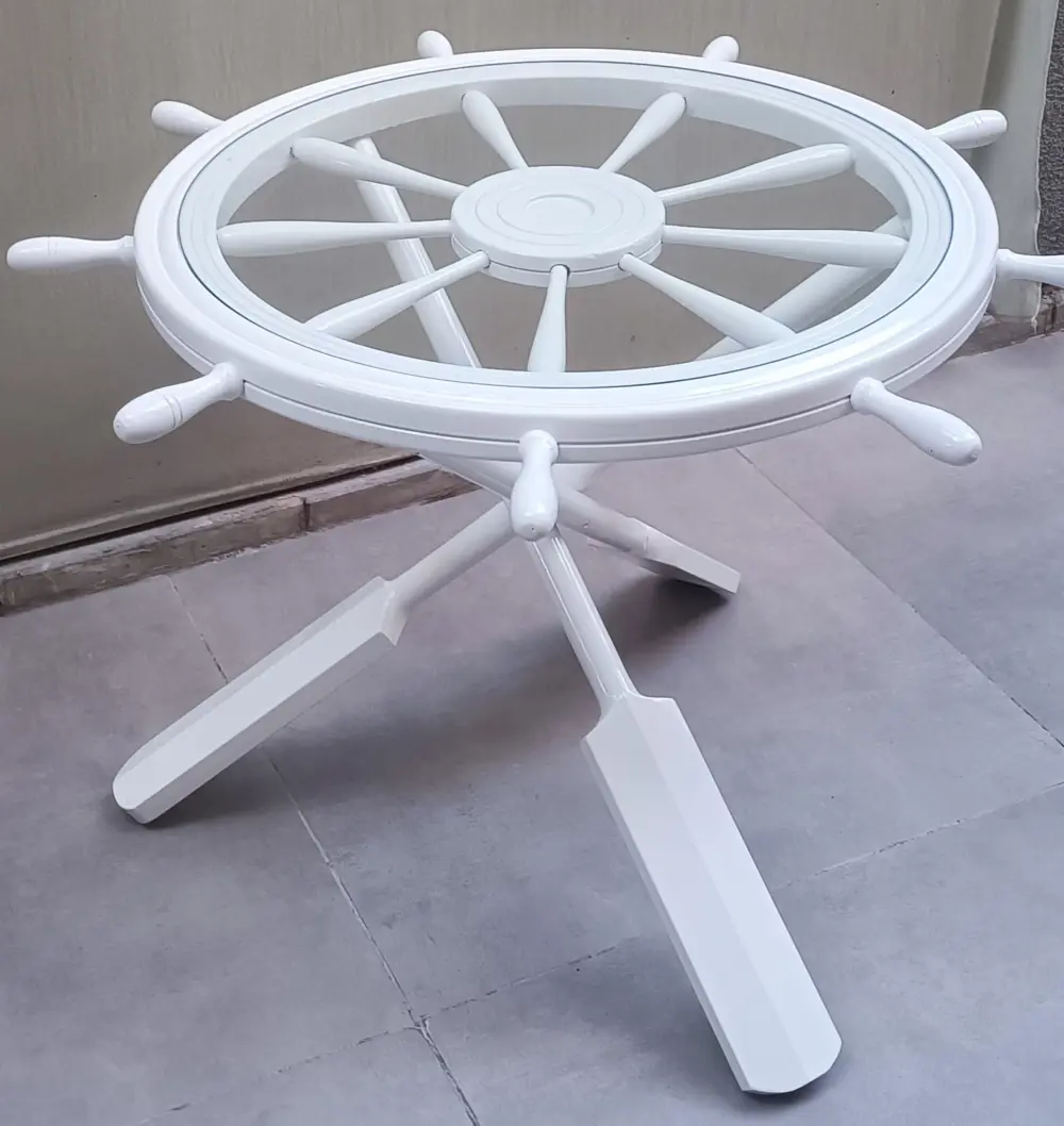 Orta sehpa 18030 Dümen Model Ahşap Çapraz X Ayak Parlak Beyaz Lak