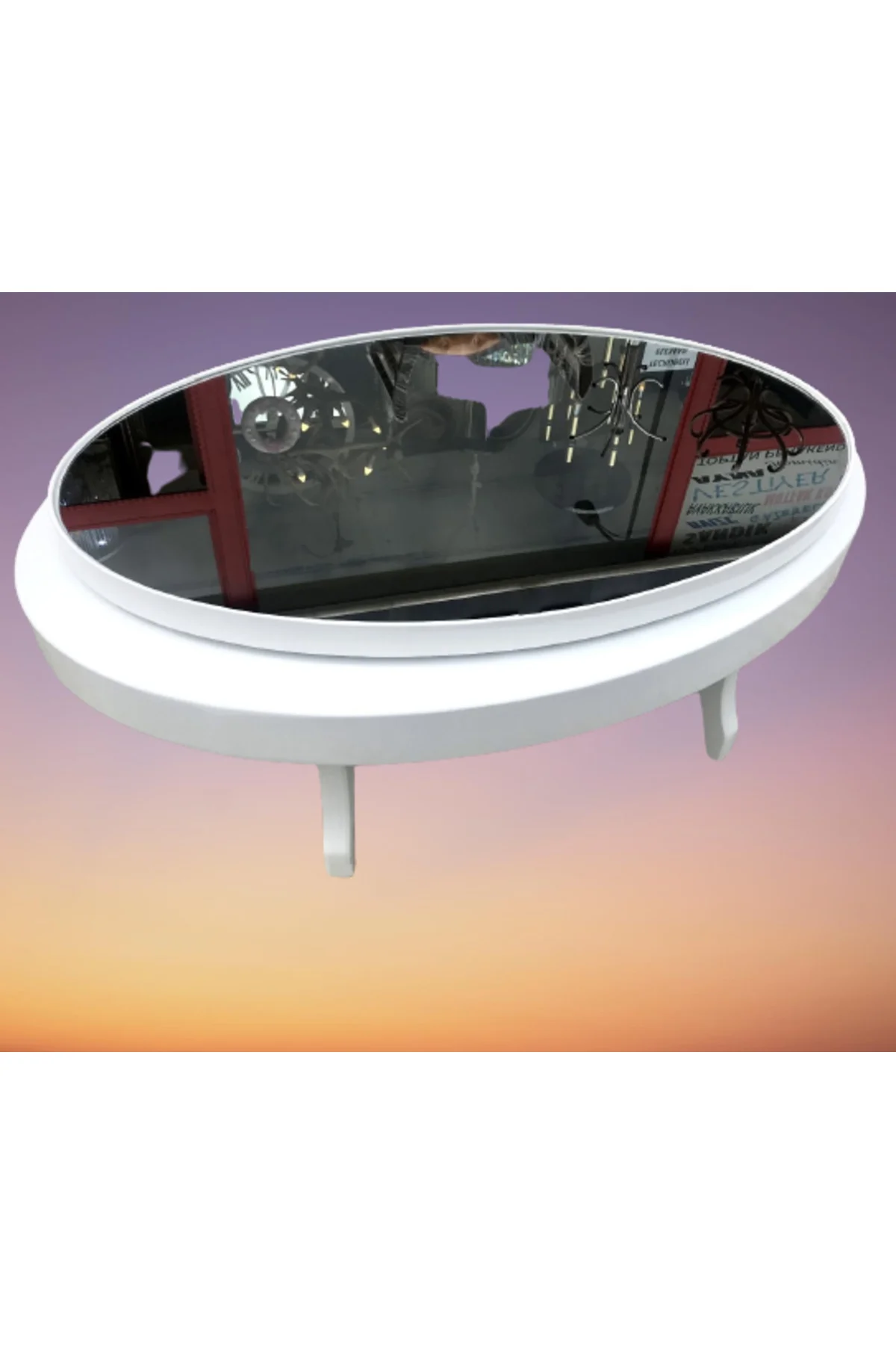 Orta sehpa 18036 Döner OVAL İNOVATİF Kayın Ayak Şık MDF-cam Tabla Parlak Beyaz Orta sehpa 18036 Döner OVAL İNOVATİF Kayın Ayak Şık MDF-cam Tabla Parlak Beyaz - Görsel 2