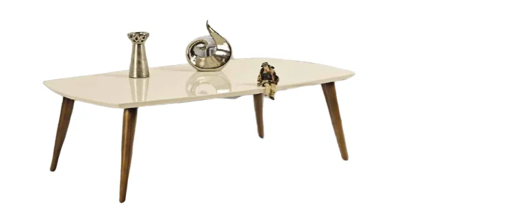 Orta Sehpa 18264 OSM OVAL Model Ceviz Krem Ahşap Kayın torna Retr