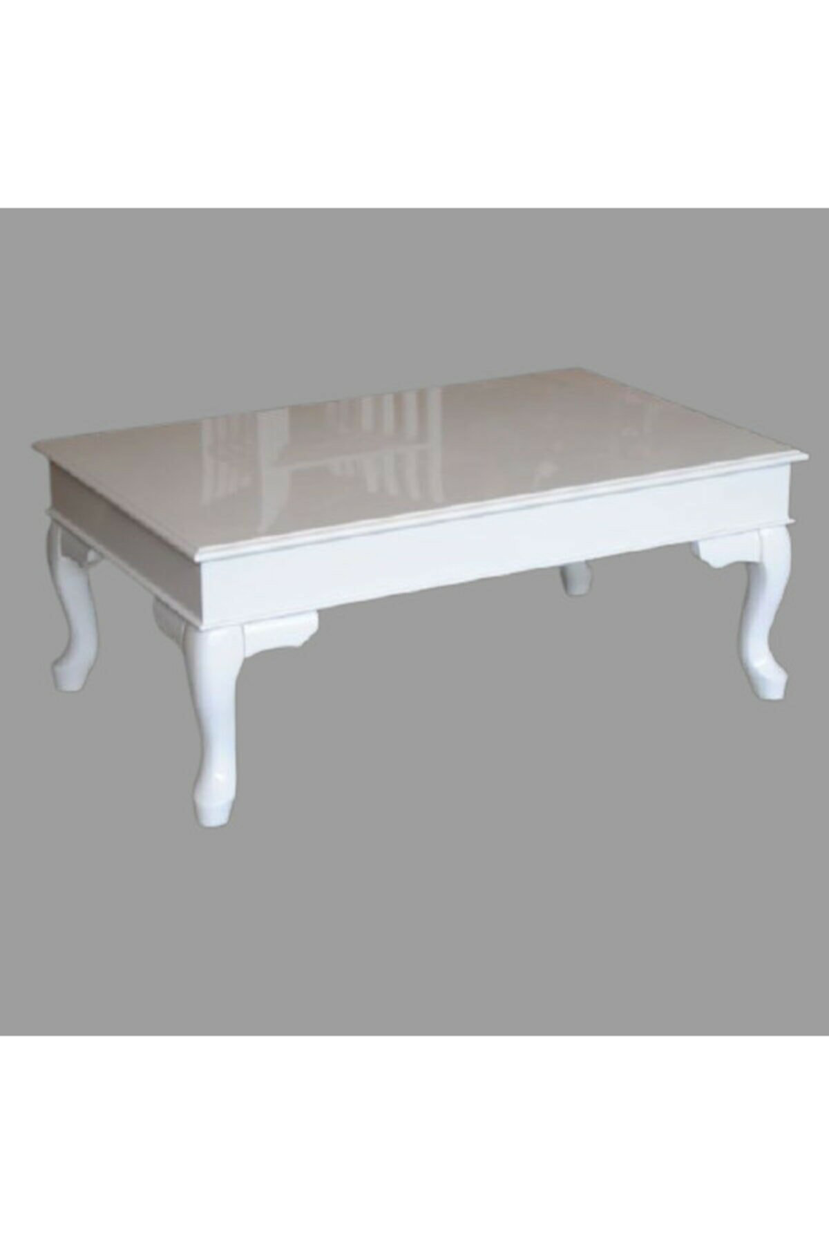 Orta sehpa 18521 Klasik Demonto Kayın Aslan Ayak MDF Tabla beyaz 