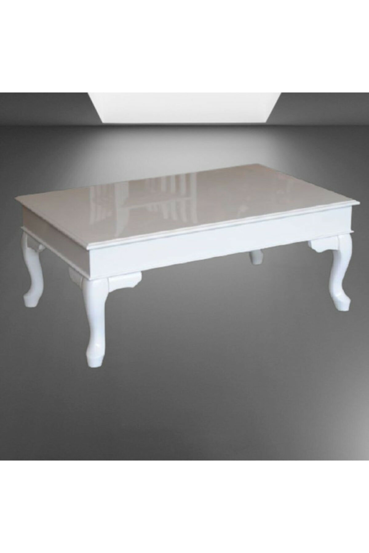 Orta sehpa 18521 Klasik Demonto Kayın Aslan Ayak MDF Tabla beyaz 