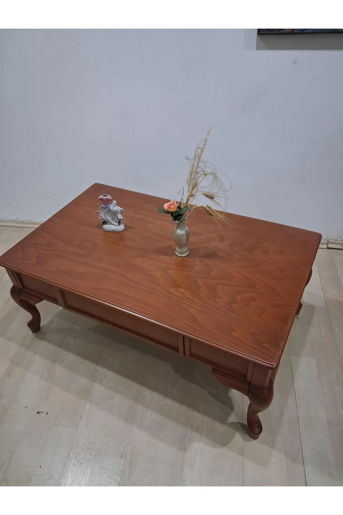 Orta Sehpa 18524 Klasik Model Kayın Aslan Ayak MDF Tabla ceviz Natüre El Yapım - Görsel 6