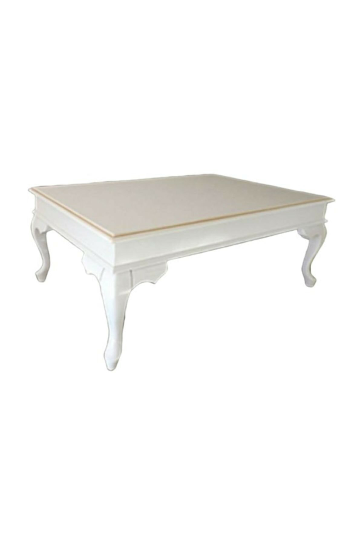 Orta Sehpa 18525 Klasik Kayın demonte Aslan Ayak MDF Tabla beyaz 