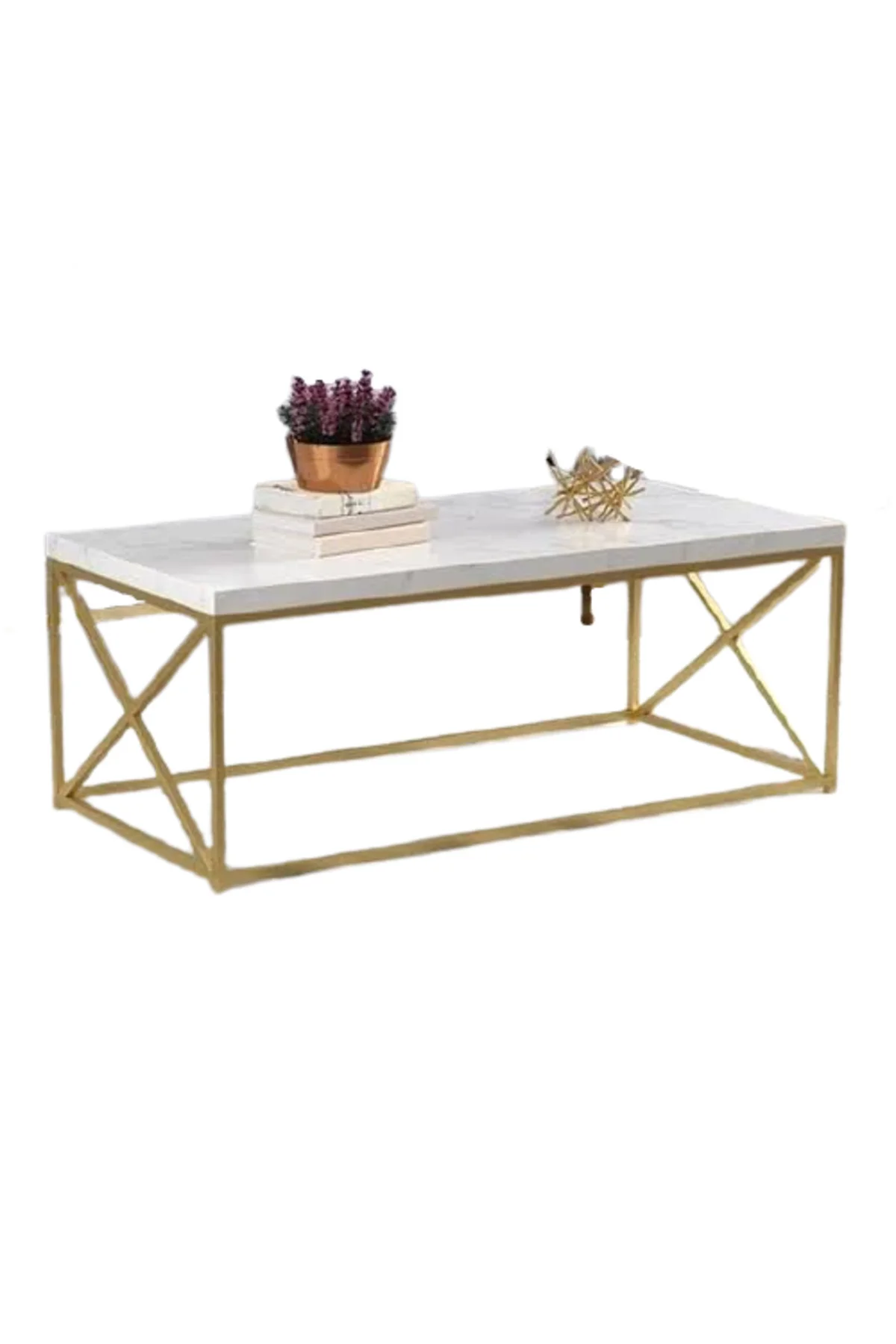 Orta Sehpa 19323 Ogem çapraz Model Metal Transmisyon çelik Gold Kaplama El Yapım - Görsel 2